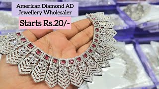 ₹20/- American Diamond (AD) Jewellery with Prices | Jewellery Wholesale Market West Malad in Mumbai