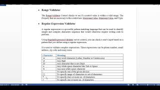 Range Validator | Regular Expression Validator