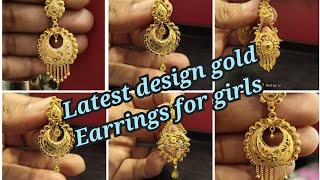 GOLD CHANDBALI- EARRINGS DESIGNS WITH WEIGHT AND PRICE / Latest 22ct gold earrings design /