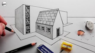 How to Draw a House using Two-Point Perspective for Beginners
