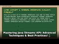 Mastering Java Streams API: Advanced Techniques & Best Practices! 🚀 Boost Your Java Skills