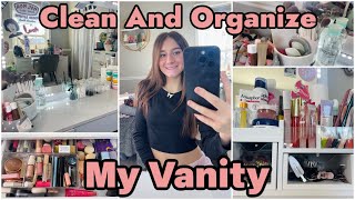 CLEAN AND ORGANIZE MY VANITY WITH ME 2025