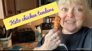 Keto/low carb chicken tenders cooked in the air fryer. Yummy!! #lowcarb #keto #cooking #yummy