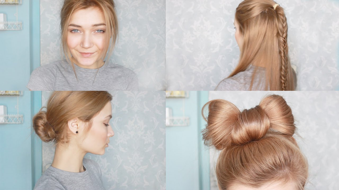 3 Easy Hairstyles Tutorial Youtube