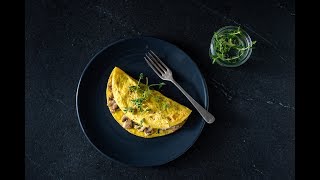 Omelet With Cream Cheese and Mushrooms