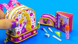 DIY Miniature Rapunzel School Supplies ~ Backpack, Notebook, Pencil Case #2
