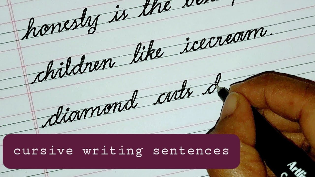 Cursive Writing Sentences || Beautiful English Handwriting ...