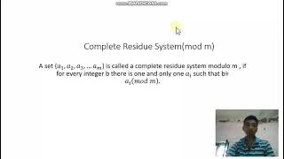 complete residue System (mod m), CRS(mod m)