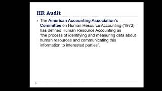 HR Accounting & Audit