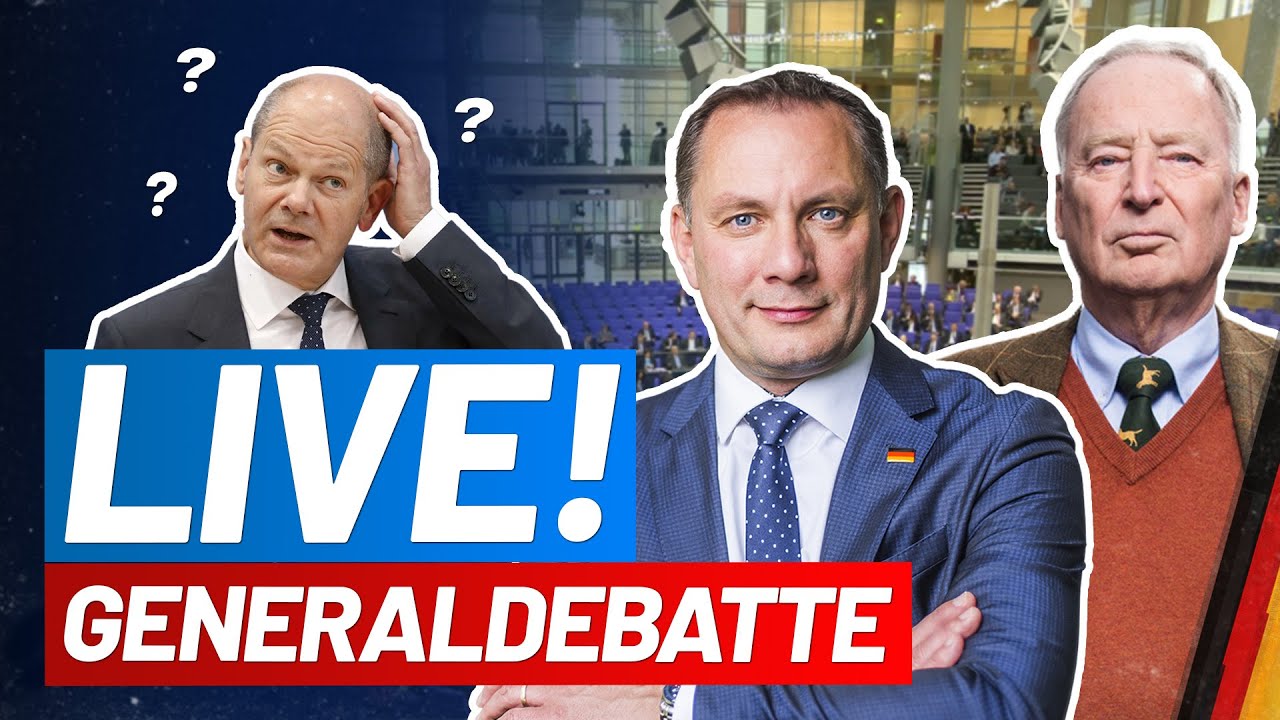 BUNDESTAG LIVE - Generaldebatte Mit Scholz, Chrupalla, Gauland Etc ...