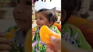 #loving #orange #eat by #Duggu.               #beby #eating #amazing #laughing #smile #asmr