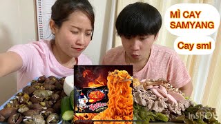 Cuộc sống ở Nhật| THỬ THÁCH ĂN  MÂM MÌ CAY SAMYANG HÀN QUỐC KHỔNG LỒ, CAY XÉ LƯỠI, ỐC HƯƠNG HẤP SẢ