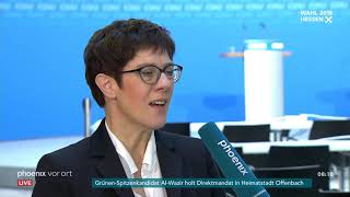Annegret Kramp-Karrenbauer zum Ausgang der Landtagswahl in Hessen am 29.10.18
