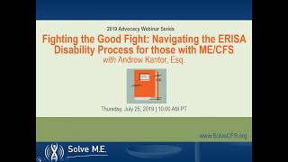 Fighting the Good Fight: Navigating the ERISA Disability Process for those with ME/CFS