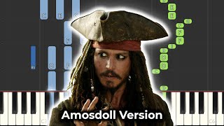 Pirates of the Caribbean - He's a Pirate (Amosdoll Piano Tutorial) [Synthesia]