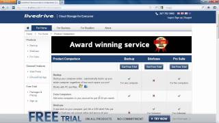 LiveDrive Online Backup Review: Signing up