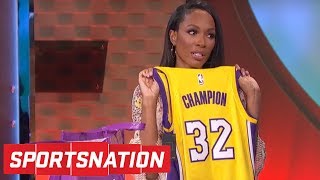 Josh Hart gives Cari Champion some Lakers gear after Marcellus' trolling | SportsNation | ESPN