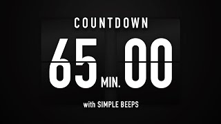 65 Minute Countdown Timer ๐ Flip Clock with Simple Beeps ๐๐ค