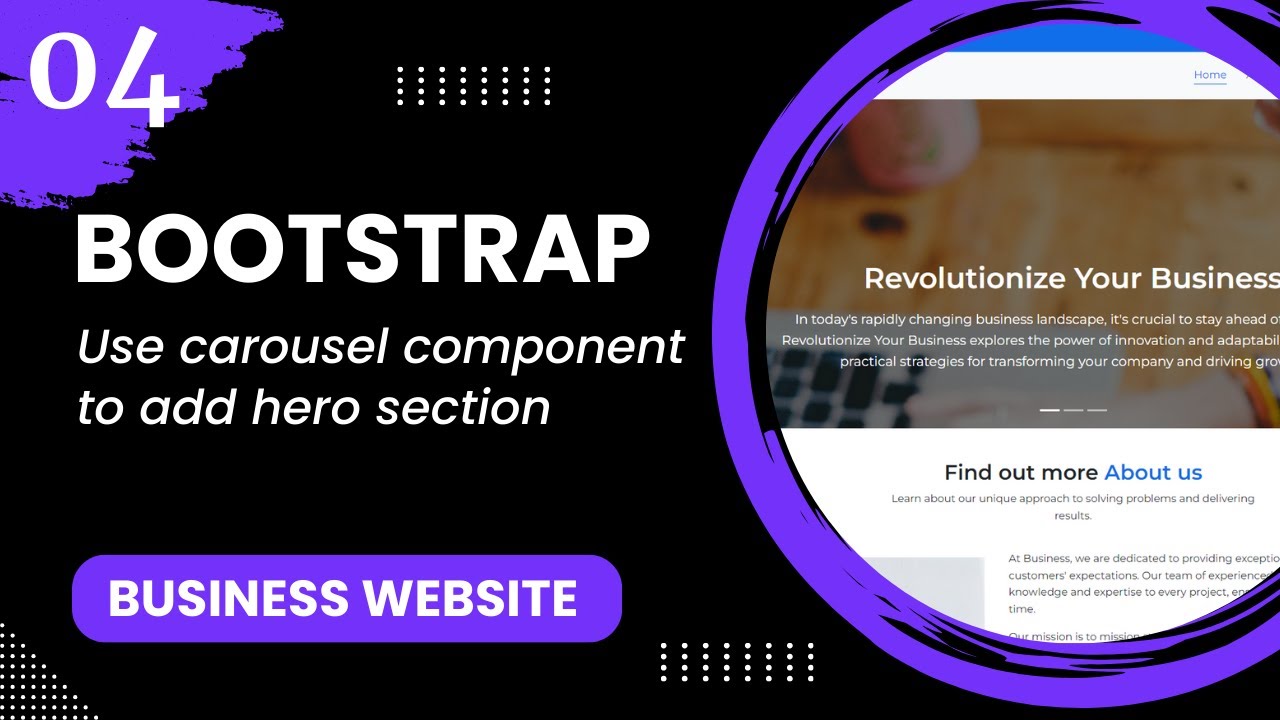 Bootstrap 5 #4 - Work On The Carousel Component To Add Hero - YouTube