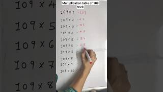 Multiplication table of 109 trick #youtubeshorts #viralvideo #maths #multiplication #trending