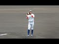 キャッチボールをする坂口智隆選手。オリックス春季キャンプ2013