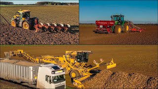 JCB Fastrac 4220 Ploughing with a John Deere 8530 Combi-Drilling In UK 2022