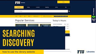 Searching the FIU Libraries Discovery search tool 💻🖱📚