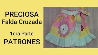 #188 Patrones falda cruzada o envolvente.**Con volantes ** Muy fácil.