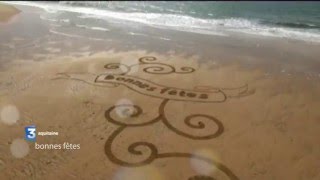 Bonnes fêtes sur France 3 Aquitaine (beach art)