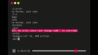 Using a line editor (ex)