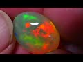 12.27 cts – Top Class Two-Sided Super Vivid Neon Rolling Broadflash Pattern Transparent Welo Opal!