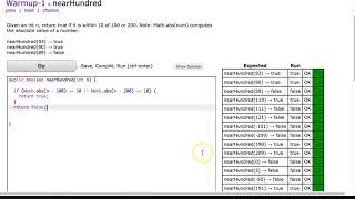 Codingbat - nearHundred (Java)