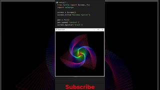 🌈 Rainbow Spiral with Python Turtle Amazing Graphics #python #turtle