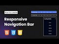 How to create Responsive Navigation Menu Bar with HTML CSS & JavaScript