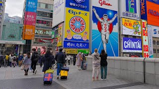 A Walk in Osaka Shinsaibashi to Shinsekai Japan 🇯🇵 【4K Spatial Audio】