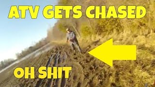 ATV Gets chased by Angry Farmer AND ESCAPES