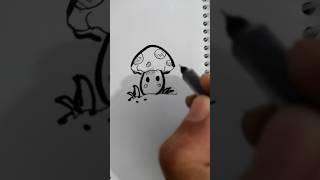 How to draw a mushroom.#drawing#art#mushroom#line drawing