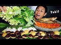 JENGKOL TUA ‼️ BUNGA DAUN PEPAYA, ikan asin Sambal Terasi, Mukbang Indonesia