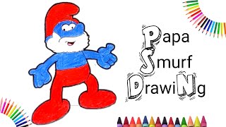 Papa Smurf cartoon drawing | coloring | Art for kids #drawing #cartoon #artforkids