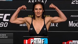 Yazmin Jauregui and Denise Gomes - Official Weigh-ins - (UFC 290: Volkanovski vs. Rodríguez)