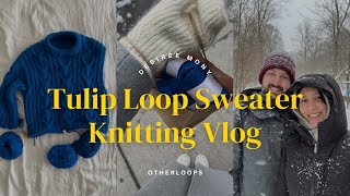 Knitting my first cable knit sweater | Tulip Loop sweater knitting project vlog
