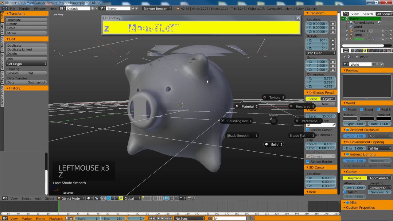 Blender Pig Tutorial Ok Youtube