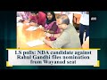 ls polls nda candidate against rahul gandhi files nomination from wayanad seat kerala news