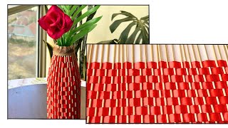 DIY Simple Bamboo Skewer Bottle art| Flower Vase| Beautiful Home Decor| Simple Stick Craft|