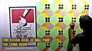 GAMBAR 3 DIMENSI/ TWO DESIGN IDEAS 3D WALL PAINT FOR LIVING ROOM/ 3D WALL PAINTING ART/ EP-Eps.6