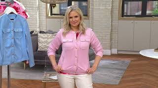 Isaac Mizrahi Live! Scuba Suede Snap Front Jacket on QVC