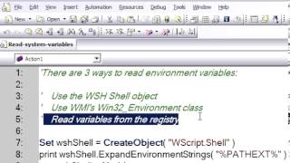 How to get system environment variables in qtp