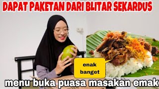 ALHAMDULILAH DAPAT PAKETAN SEKARDUS DARI BLITAR &MENU BUKA PUASA MASAKAN DARI EMAK DENDENG ENAK