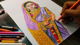 झांसी की रानी लक्ष्मी बाई/Rani Laxmi Bai ki drawing /easy drawing of Rani Laxmi Bai/freedom fighter