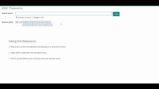 ERIC Advanced Search: Using the Thesaurus and Other Features